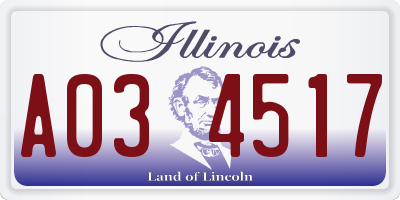 IL license plate A034517