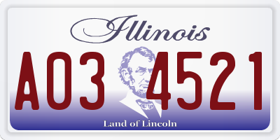 IL license plate A034521
