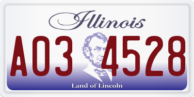 IL license plate A034528