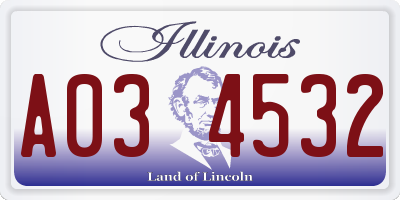 IL license plate A034532