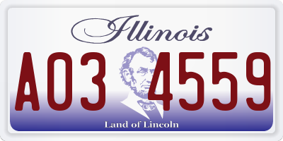 IL license plate A034559