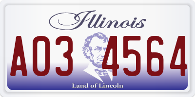 IL license plate A034564