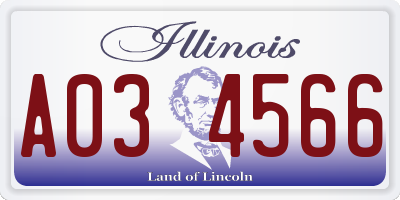 IL license plate A034566