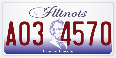 IL license plate A034570