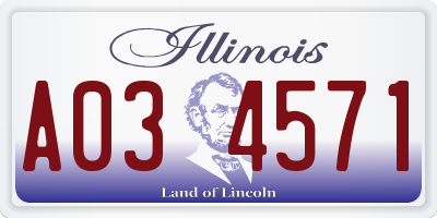 IL license plate A034571