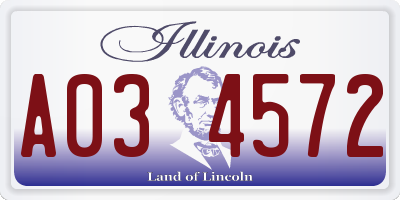 IL license plate A034572