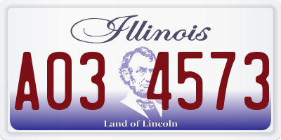 IL license plate A034573