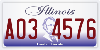 IL license plate A034576