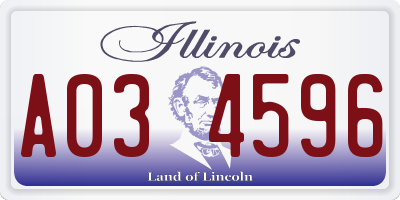 IL license plate A034596