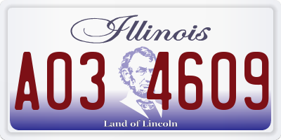 IL license plate A034609
