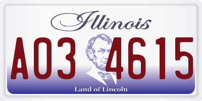 IL license plate A034615