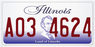 IL license plate A034624