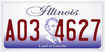 IL license plate A034627