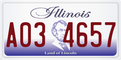 IL license plate A034657