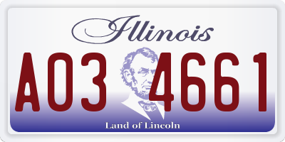 IL license plate A034661