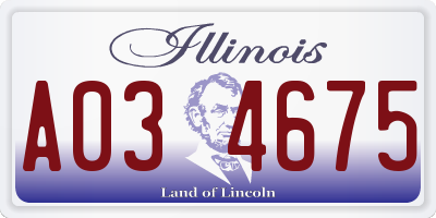 IL license plate A034675