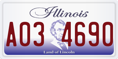 IL license plate A034690