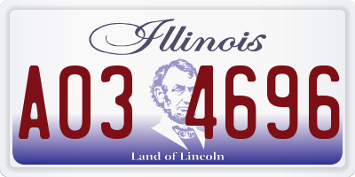 IL license plate A034696