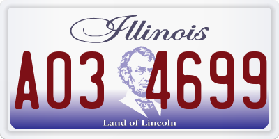 IL license plate A034699