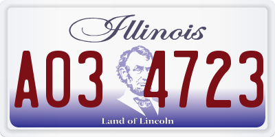 IL license plate A034723