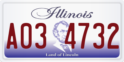 IL license plate A034732