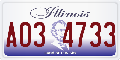 IL license plate A034733