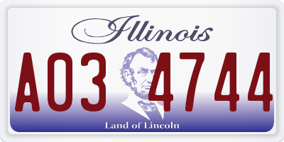 IL license plate A034744