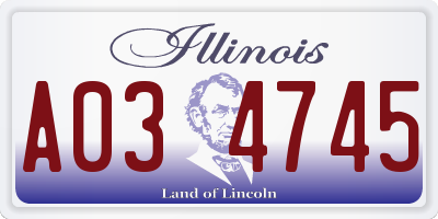 IL license plate A034745