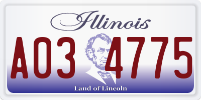 IL license plate A034775
