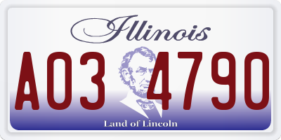 IL license plate A034790