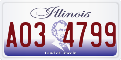 IL license plate A034799