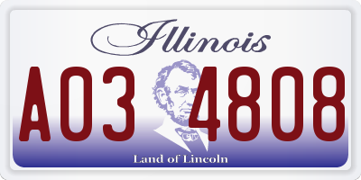 IL license plate A034808