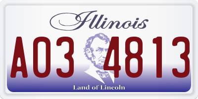 IL license plate A034813