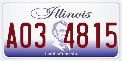 IL license plate A034815