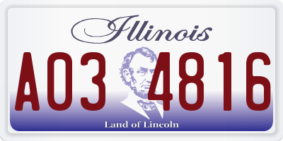 IL license plate A034816
