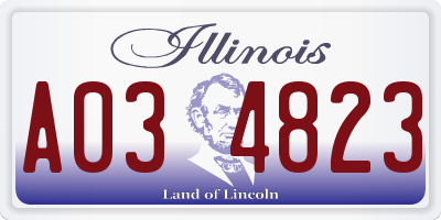 IL license plate A034823
