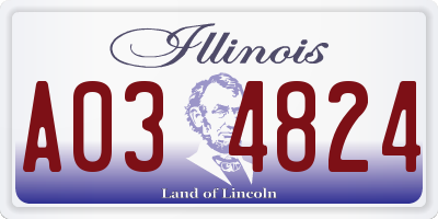 IL license plate A034824
