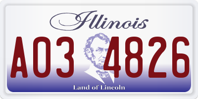 IL license plate A034826