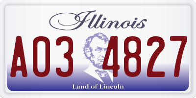IL license plate A034827