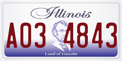 IL license plate A034843