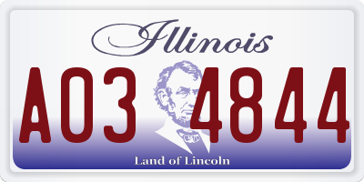 IL license plate A034844