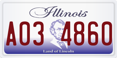 IL license plate A034860