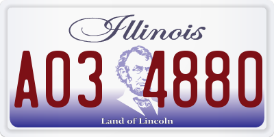 IL license plate A034880
