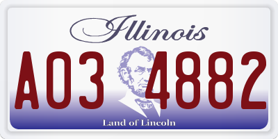IL license plate A034882