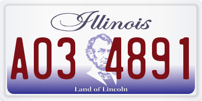 IL license plate A034891