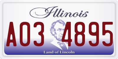 IL license plate A034895