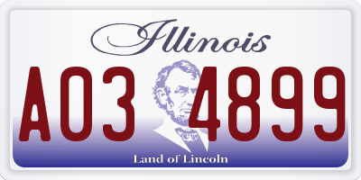 IL license plate A034899