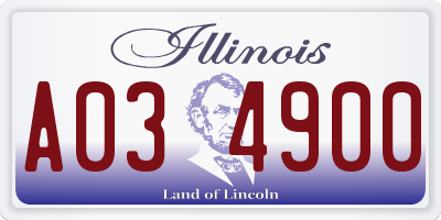 IL license plate A034900