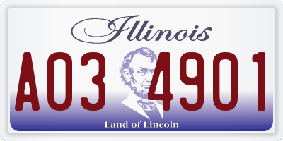 IL license plate A034901