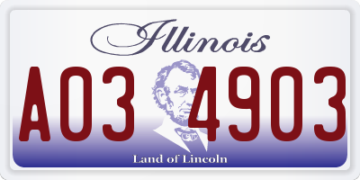 IL license plate A034903